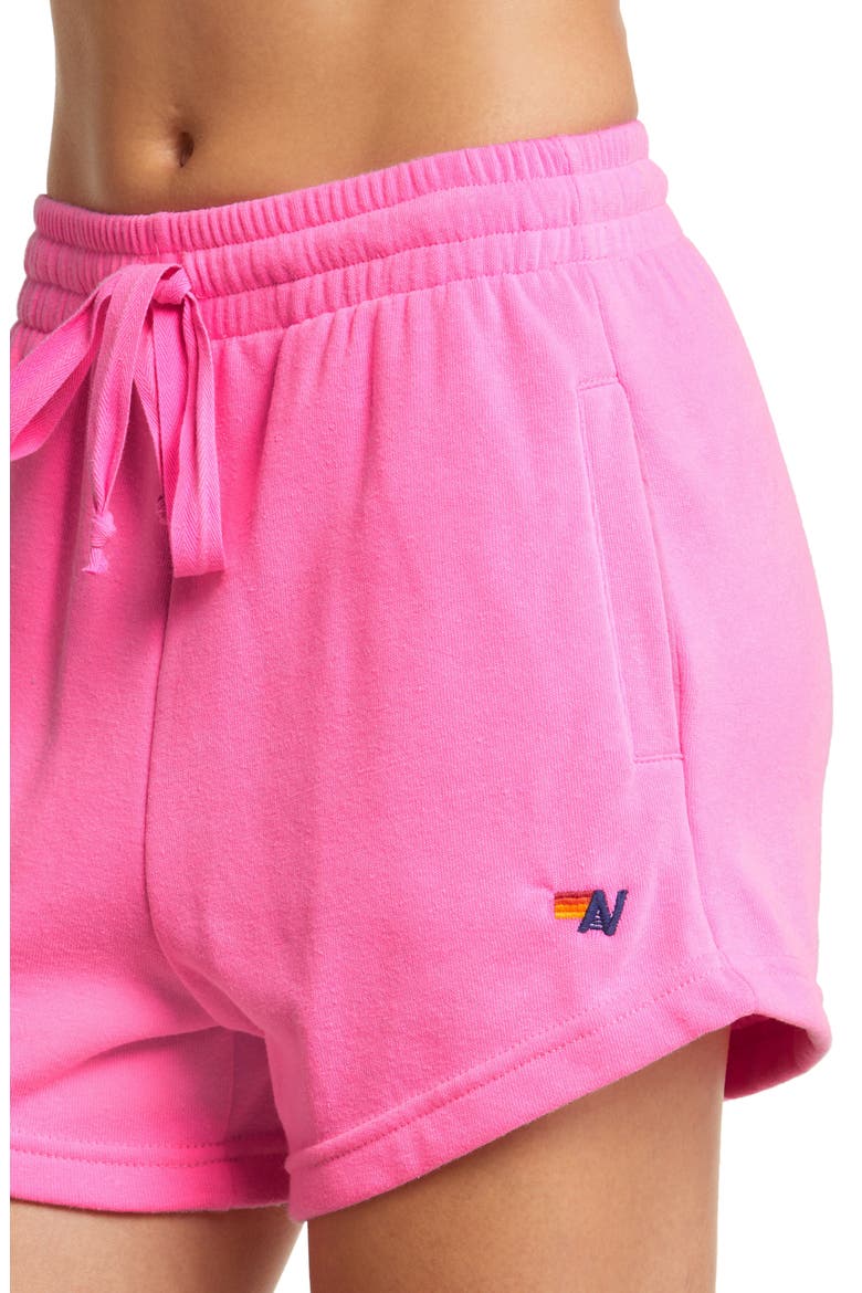 Logo Embroidered Lounge Shorts, Alternate, color, NEON PINK