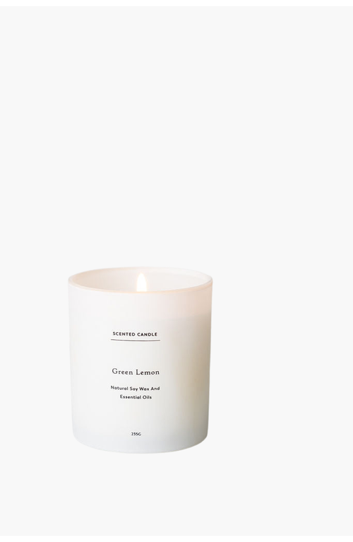 Lizush Lemon Scented Candle Glass Jar In Green Lemon