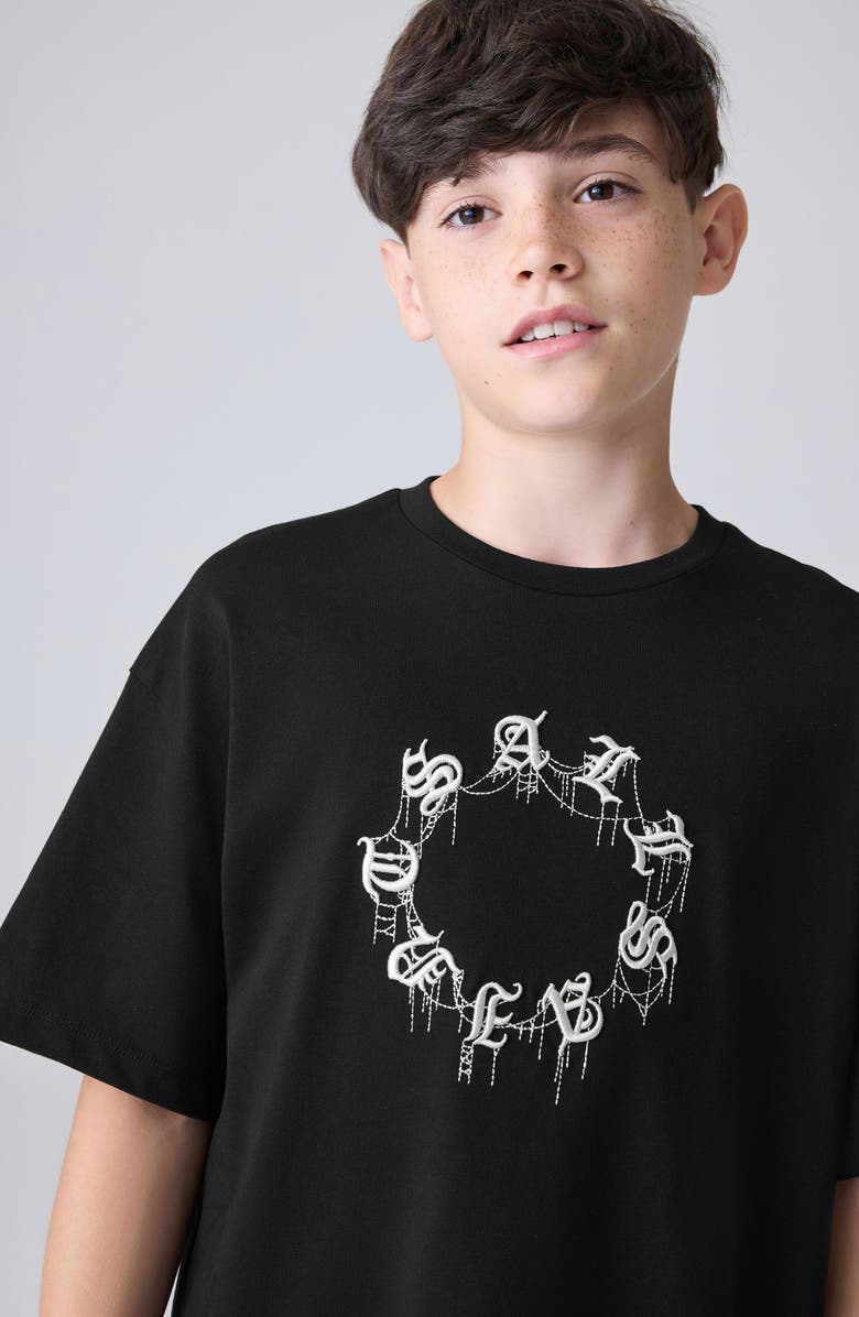 smALLSAINTS by ALLSAINTS Kids' Cryptierra Cotton Graphic T-Shirt, Alternate, color, Black
