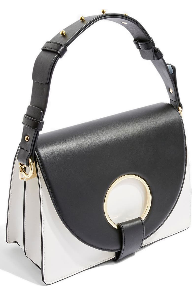 Topshop Shay Ring Shoulder Bag, Main, color,