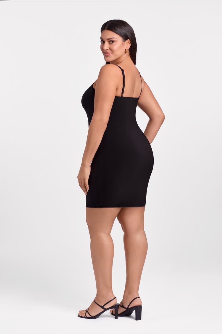 Sculpting Shapewear Scoop Neck Cami Mini Dress, Alternate, color, Onyx Black
