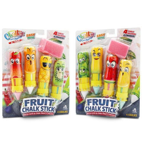 Twin Pack Fruit Chalk Stick 8 Character Holders, 3+
