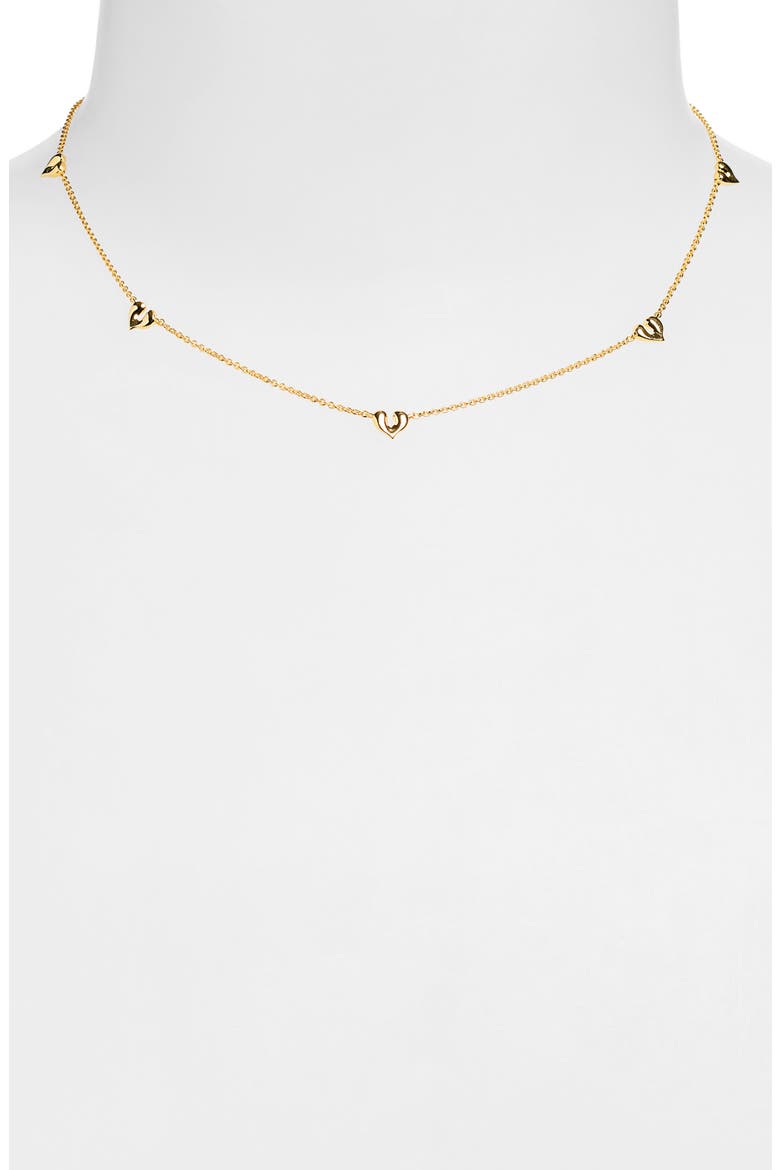 Molten Heart Mini Charm Choker, Alternate, color, GOLD