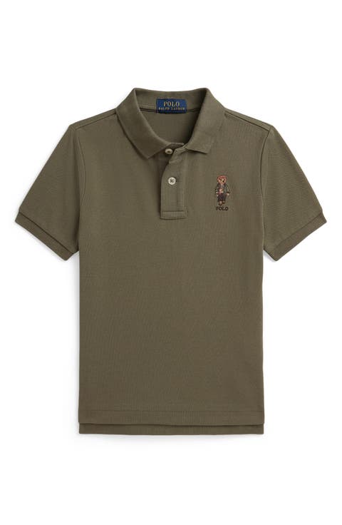 Kids' Polo Bear Cotton Mesh Polo