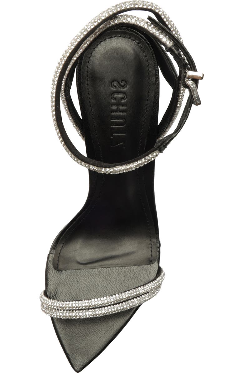 Schutz Skye Shine Ankle Strap Sandal, Alternate, color, Black