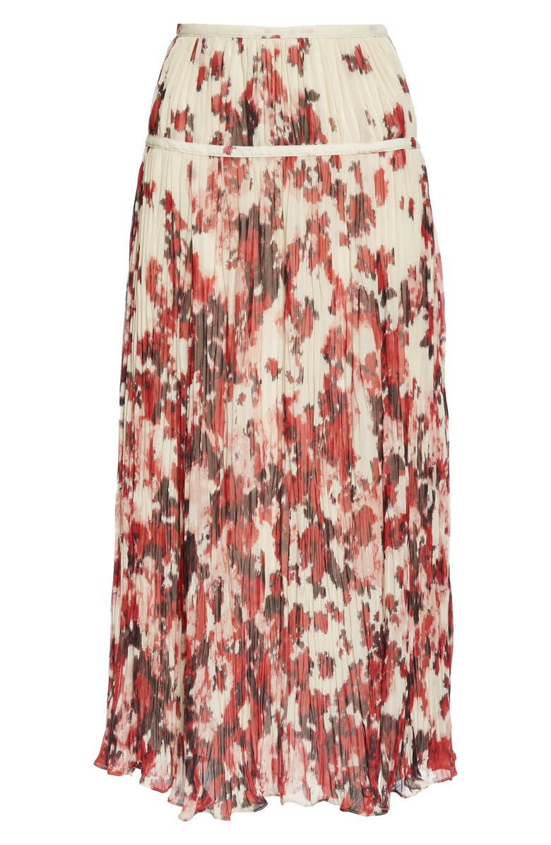 Altuzarra Kemmaren Floral Pleated Georgette Skirt, Alternate, color, 