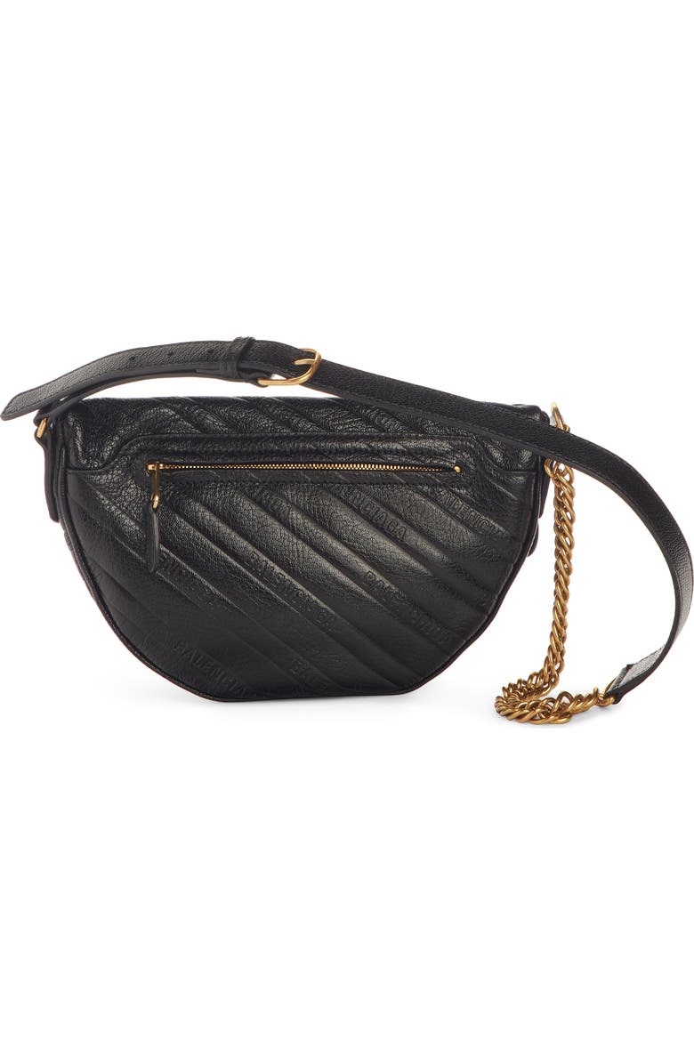 Balenciaga Extra Small Souvenir Logo Leather Belt Bag, Alternate, color,
