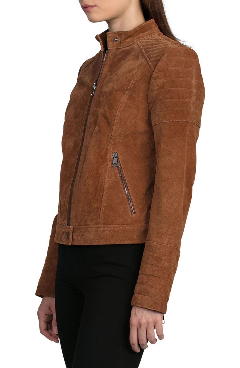 Bagatelle Suede Moto Jacket, Alternate, color,