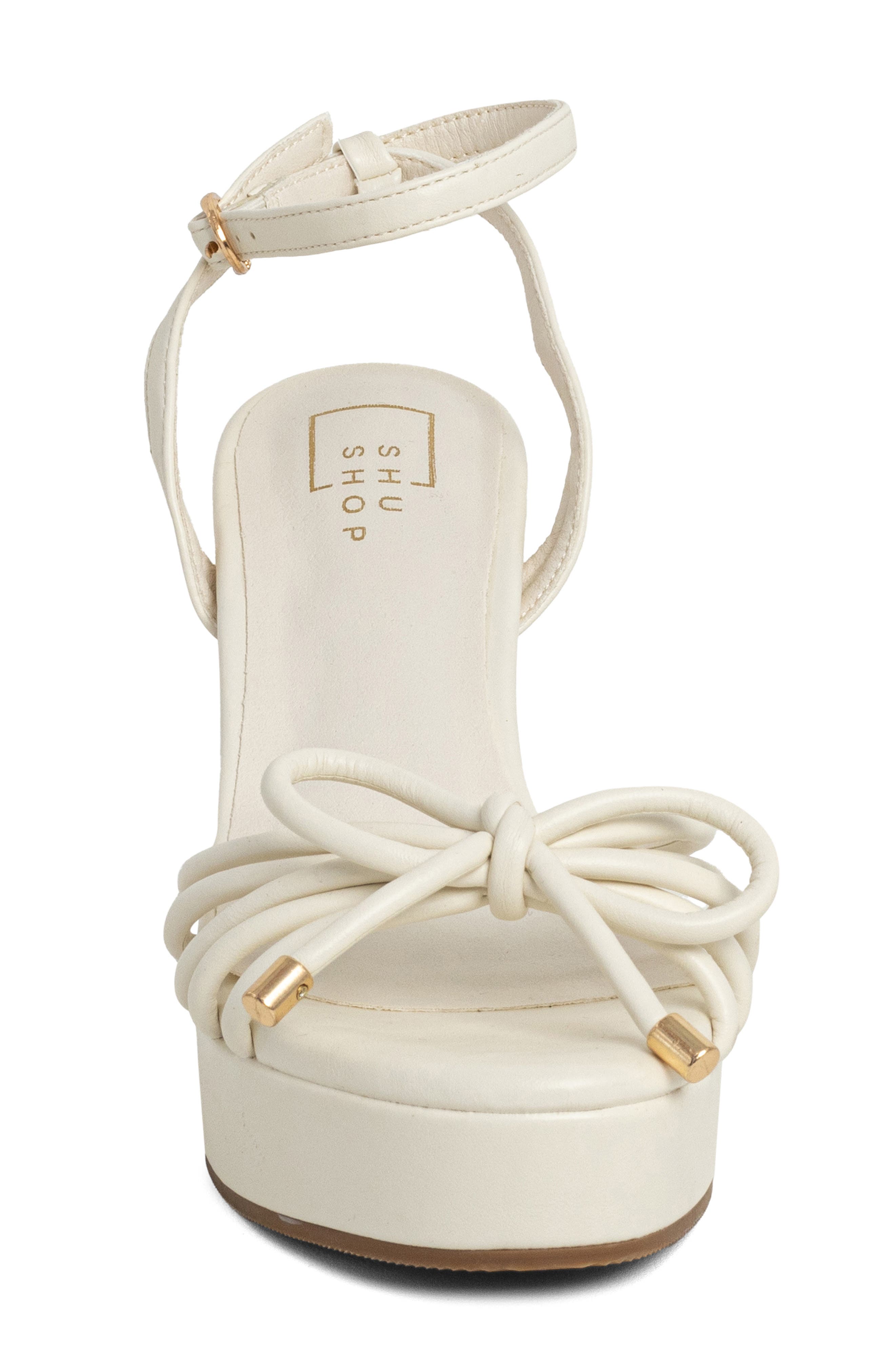 Edith Ankle Strap Platform Sandal, Alternate, color, BONE