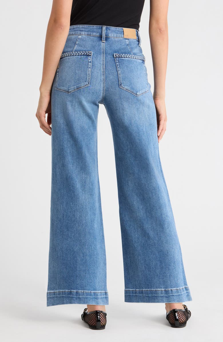 PAIGE Anessa Braided Pocket High Waist Ankle Wide Leg Jeans, Alternate, color, Encino