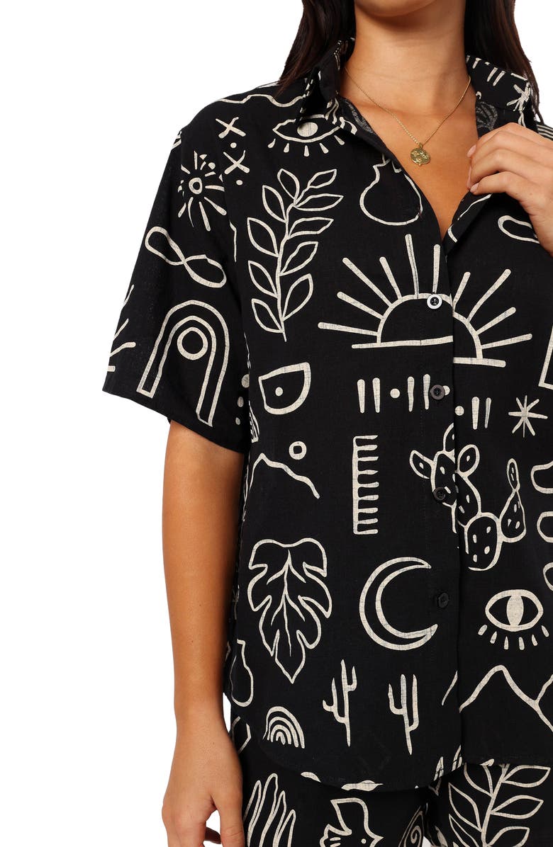 Petal & Pup Isabella Two-Piece Cotton Button-Up Shirt & Shorts Set, Alternate, color, 