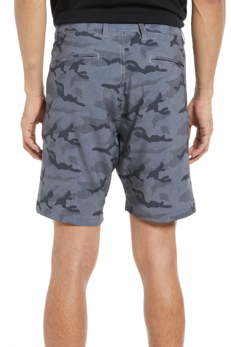 Camo Hybrid Flat Front Shorts, Alternate, color, LIGHT GREY CAMO