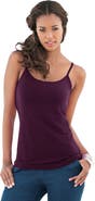 Roaman's Plus Size Cami With Built-In Bra And Adjustable Straps