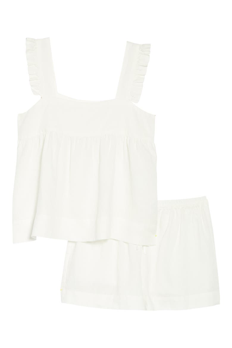 Rebecca Ruffle Camisole & Shorts Pajamas, Alternate, color, WHITE