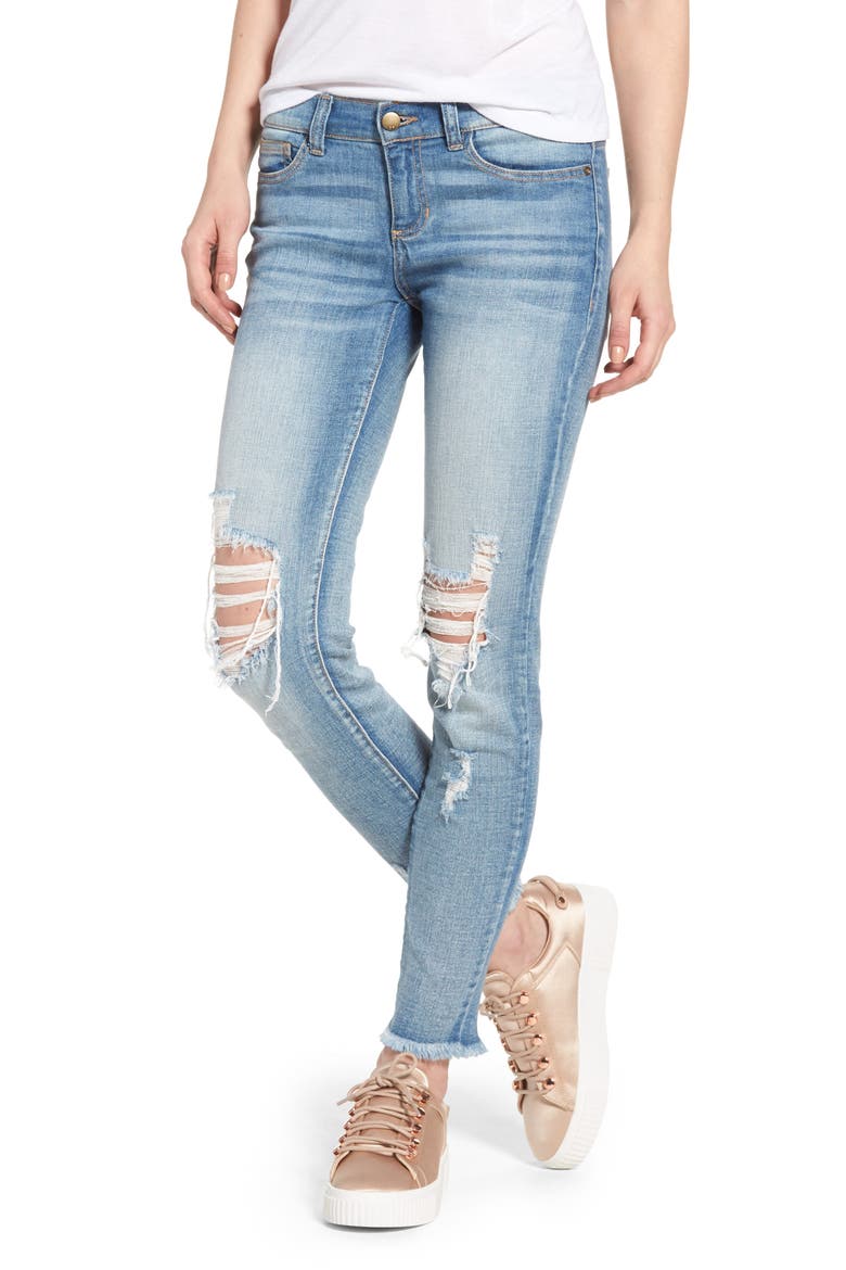 Ripped Knee Skinny Jeans, Main, color, MEDIUM LIGHT