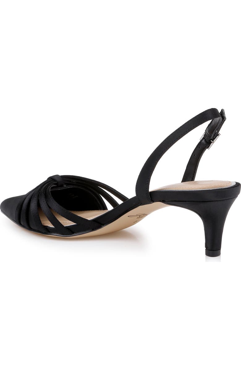 Jewel Badgley Mischka Patricia Slingback Pointed Toe Kitten Heel Pump, Alternate, color, Black Satin