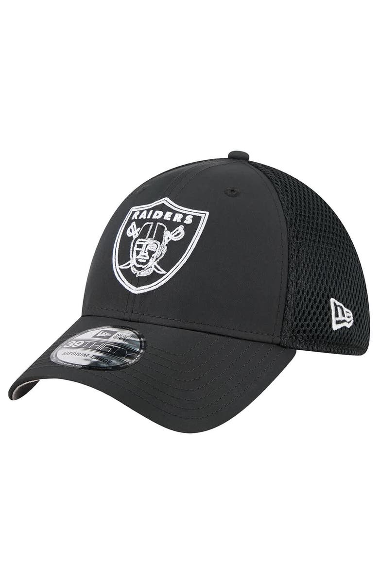 New Era Men's New Era  Black Las Vegas Raiders Outline 39THIRTY Flex Hat, Main, color, Black