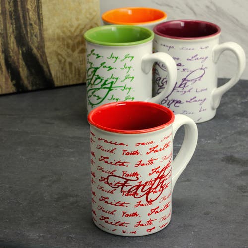 Gibson Home Inspirational Words 16 oz Mug 4 Assorted Designs In Multi