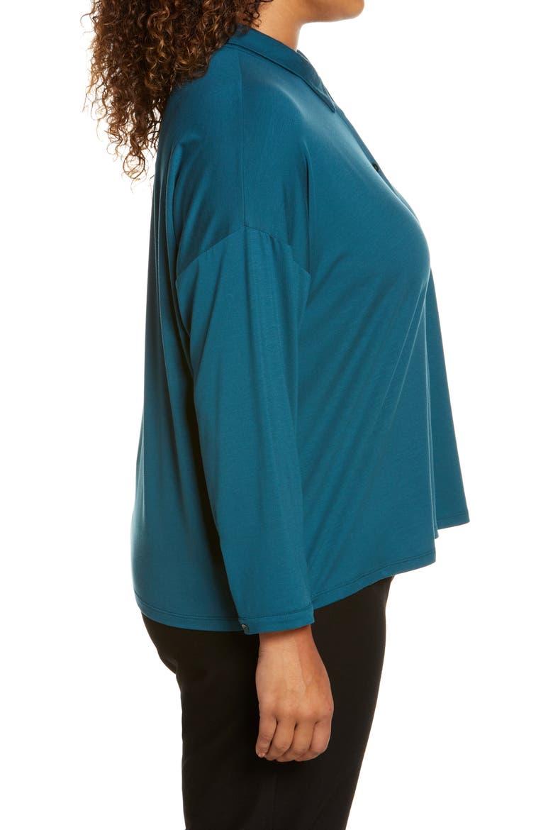 Classic Collar Stretch Jersey Boxy Shirt, Alternate, color, BLSPR