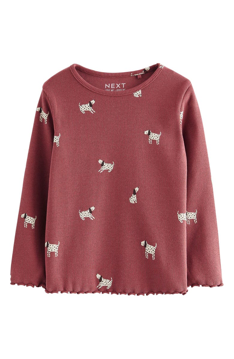 NEXT Kids' Dalmatian Print Long Sleeve Cotton Rib Top, Main, color, 