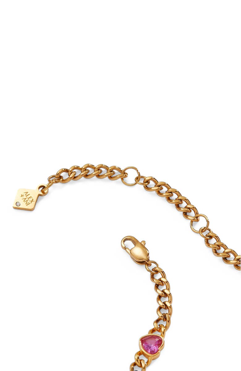 Alex and Ani Heart Curb Chain Bracelet, Alternate, color, Gold