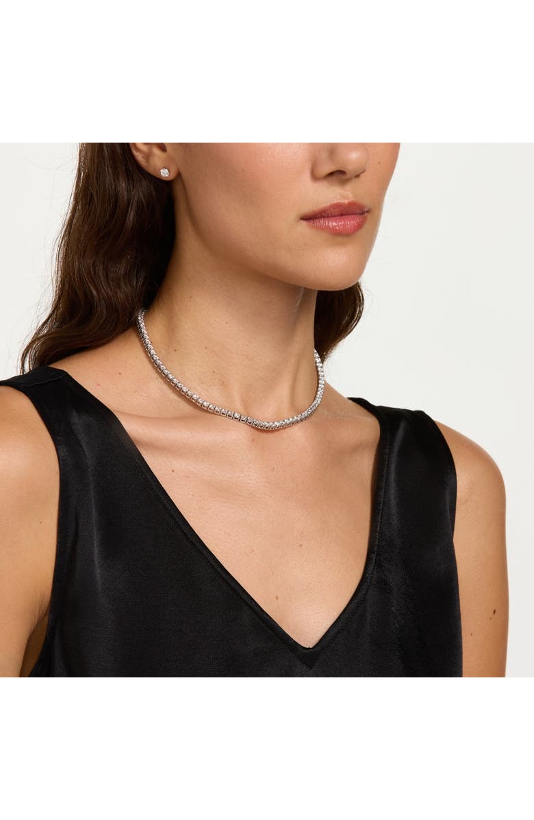 Bliss Diamond 15"  20Ct TW Round Cut lab Grown Diamond Tennis Necklace 14K Gold, Alternate, color, 14K White Gold