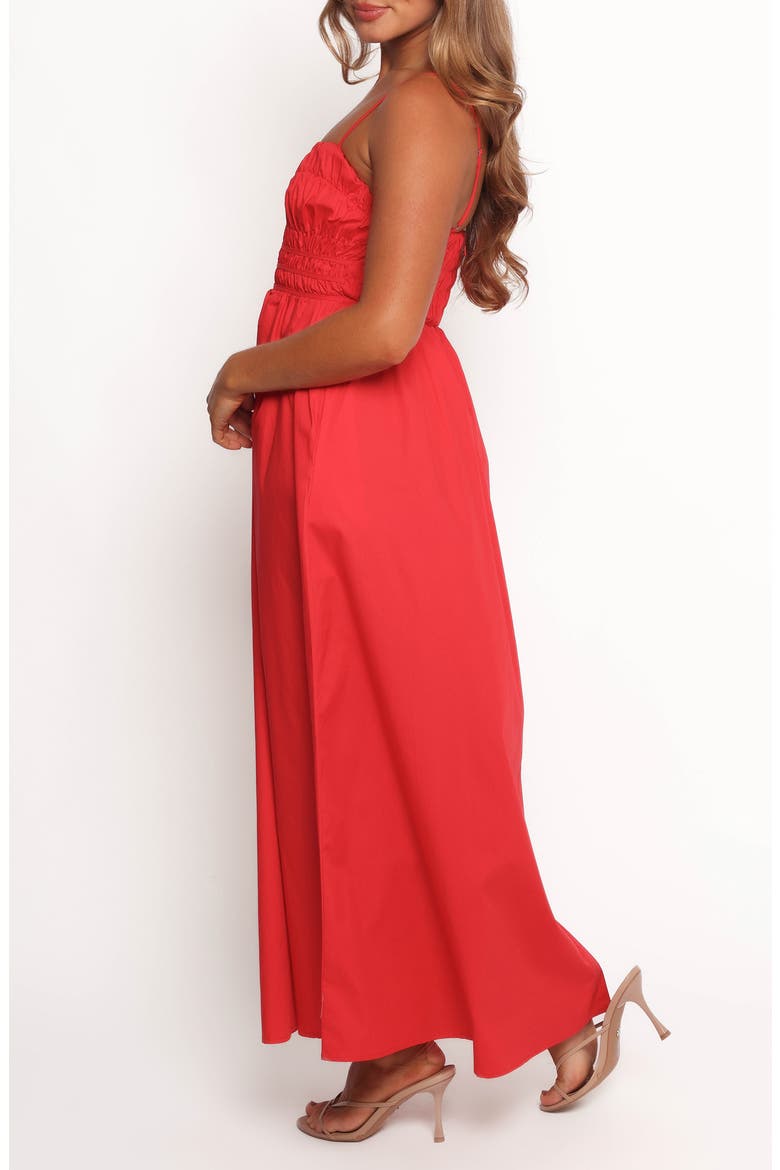 Camilla Shirred Maxi Sundress, Alternate, color, RED