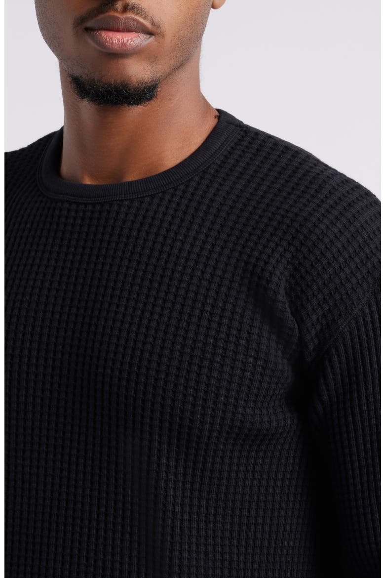 Thermal Knit Long Sleeve T-Shirt, Alternate, color, BLACK