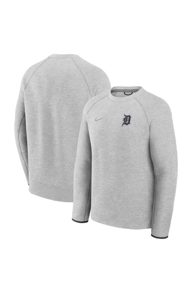 Men's Nike Heather Charcoal Detroit Tigers Tech Fleece Raglan Sweatshirt, Main, color, Heather Charcoal