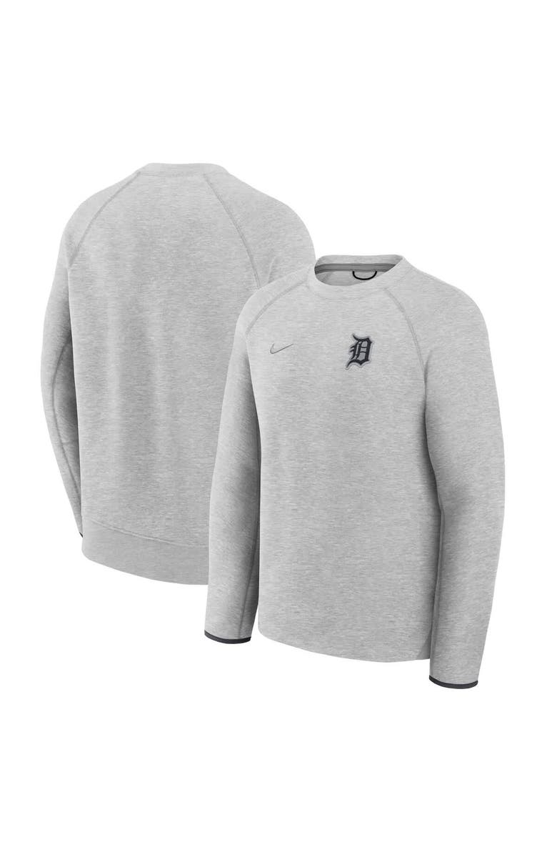 Nike Men's Nike Heather Charcoal Detroit Tigers Tech Fleece Raglan Sweatshirt, Main, color, Heather Charcoal