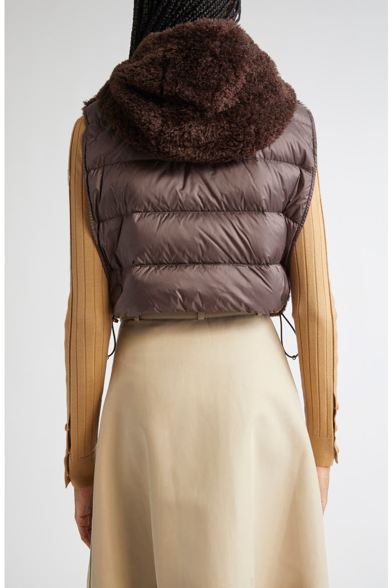 Teddy Fleece & Quilted Down Vest, Alternate, color, RAISIN
