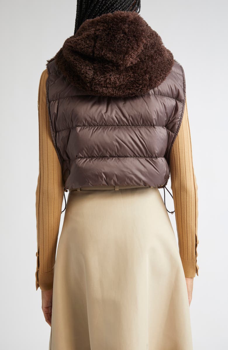 Moncler Teddy Fleece & Quilted Down Vest, Alternate, color, Raisin