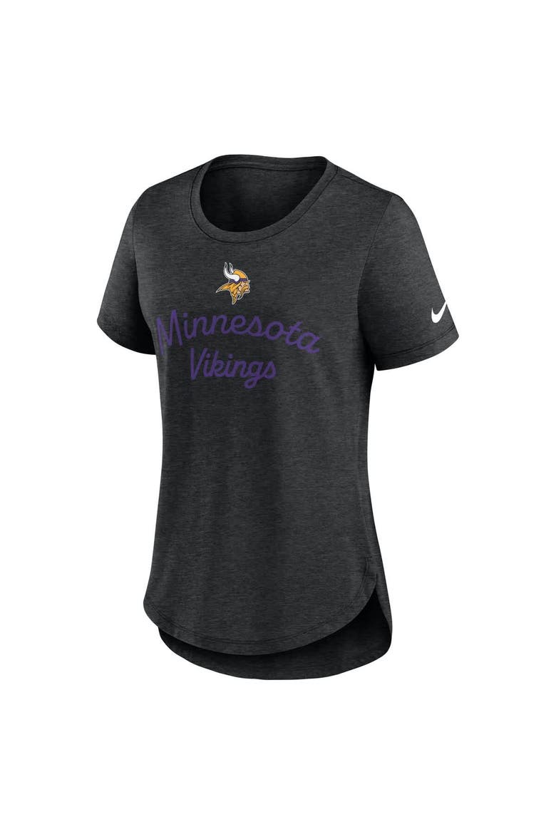 Women's Nike Black Minnesota Vikings Script Tri-Blend T-Shirt, Alternate, color, Black