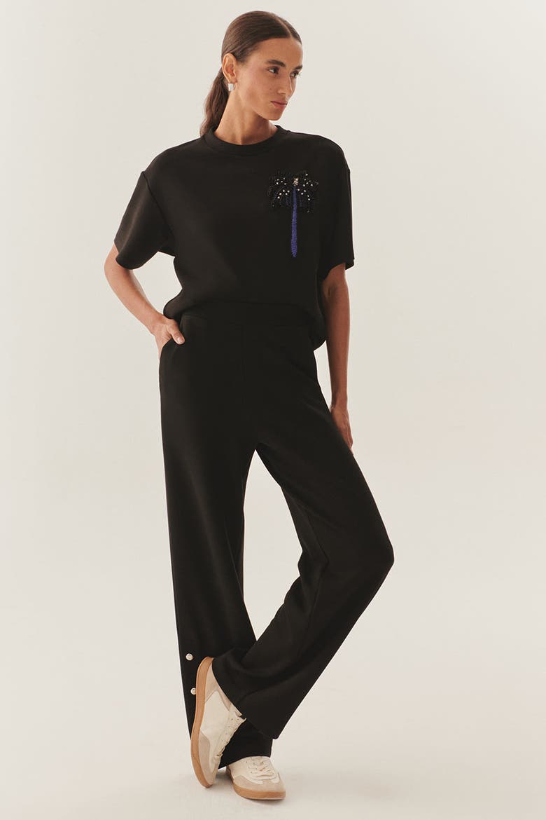 Vivienne Chic Comfort Knit Trousers, Alternate, color, BLACK