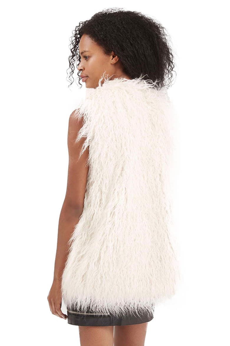 'Shaun' Faux Fur Vest, Alternate, color, NUDE