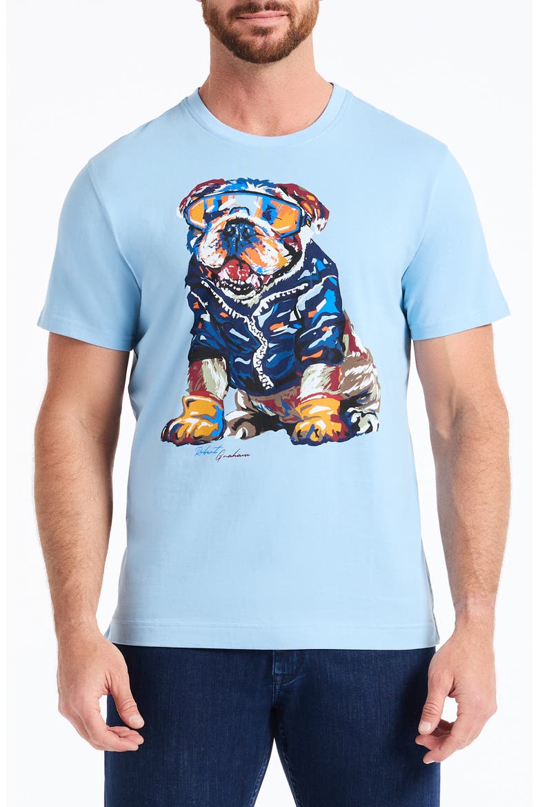 Chill Bulldog Cotton Graphic T-Shirt, Main, color, SLATE BLUE
