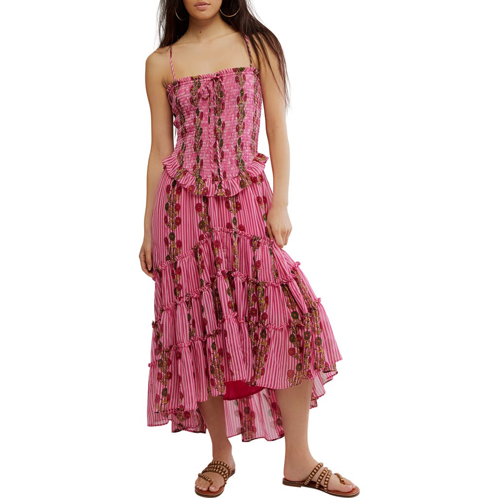 Free People Alejandra Smocked Bodice Tiered Sundress In Pink