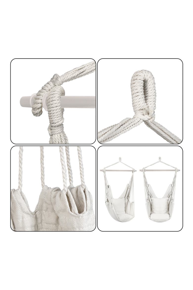 Hanging Rope Hammock Swing Chair, Alternate, color, WHITE