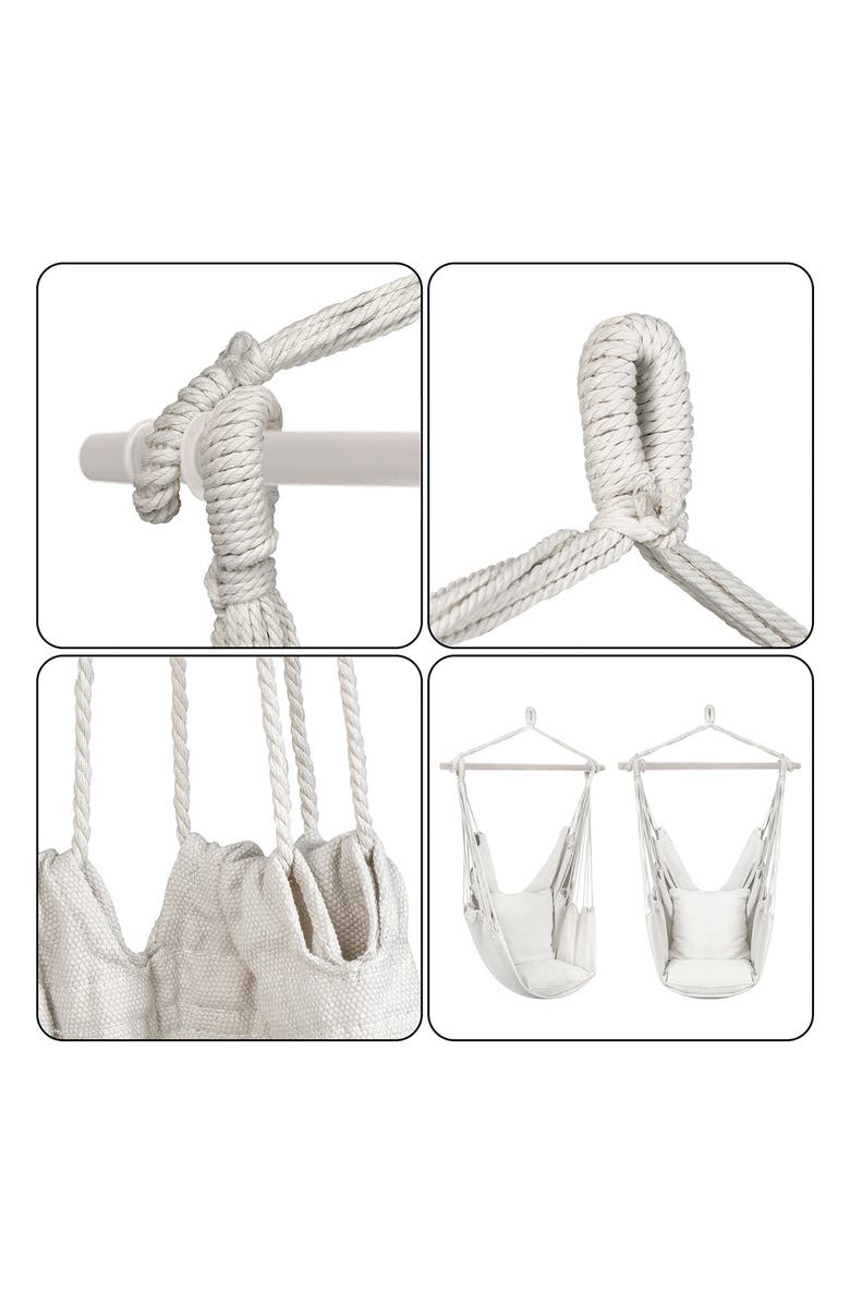 SORBUS Hanging Rope Hammock Swing Chair, Alternate, color, White