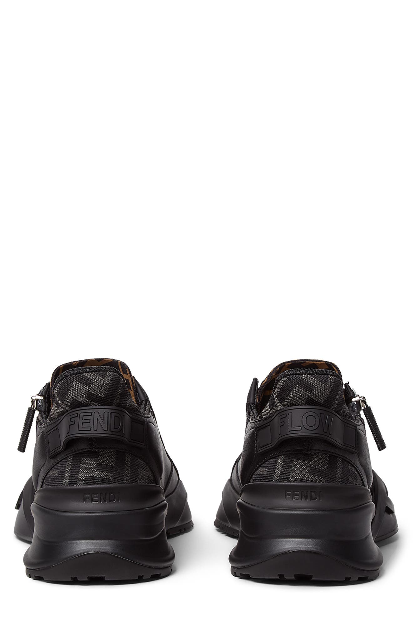 Fendi Flow Logo Low Top Sneaker, Alternate, color, Nero/ Grig.nero/ Nero