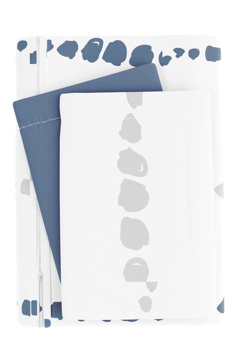 HOMESPUN Premium Ultra Soft Urban Vibe Pattern 3-Piece Reversible Duvet Cover Set, Alternate, color, Navy