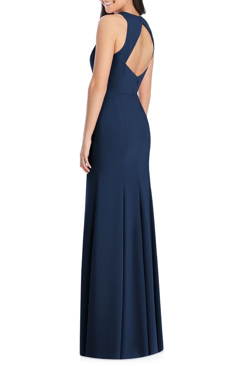 Dessy Collection Crepe Column Gown, Alternate, color,