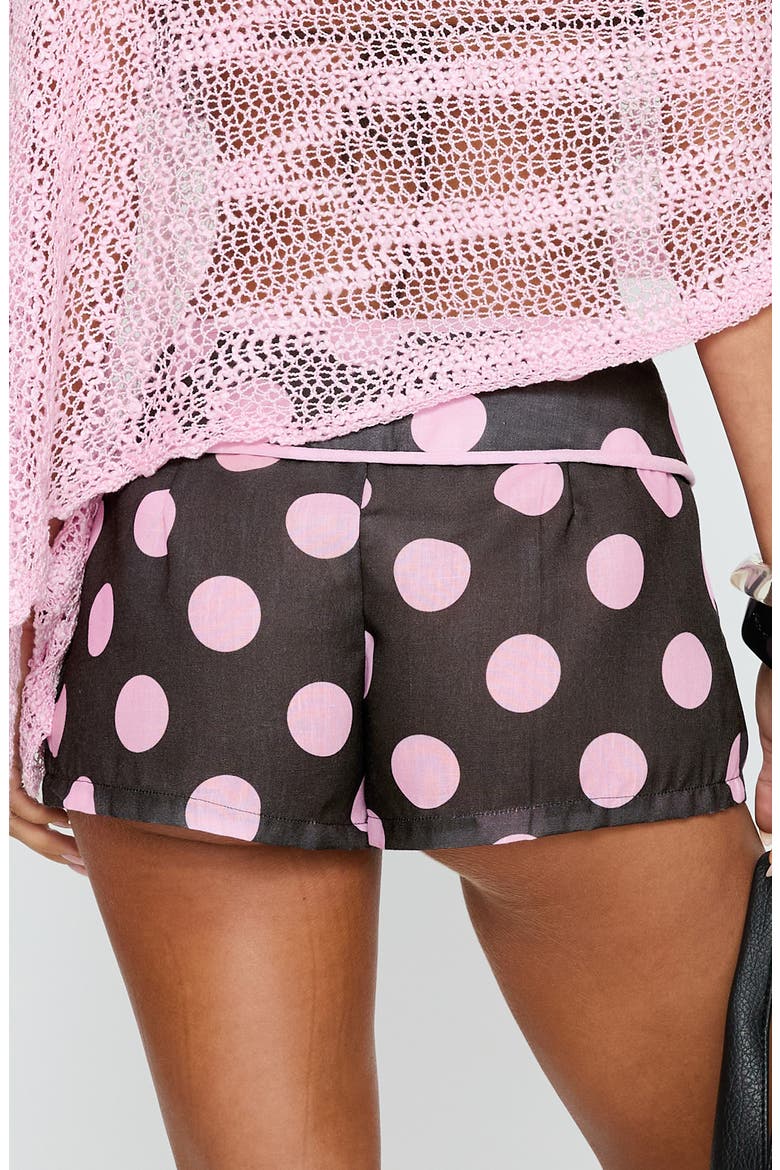 Yselle Polka Dot Micro Shorts, Alternate, color, PINK
