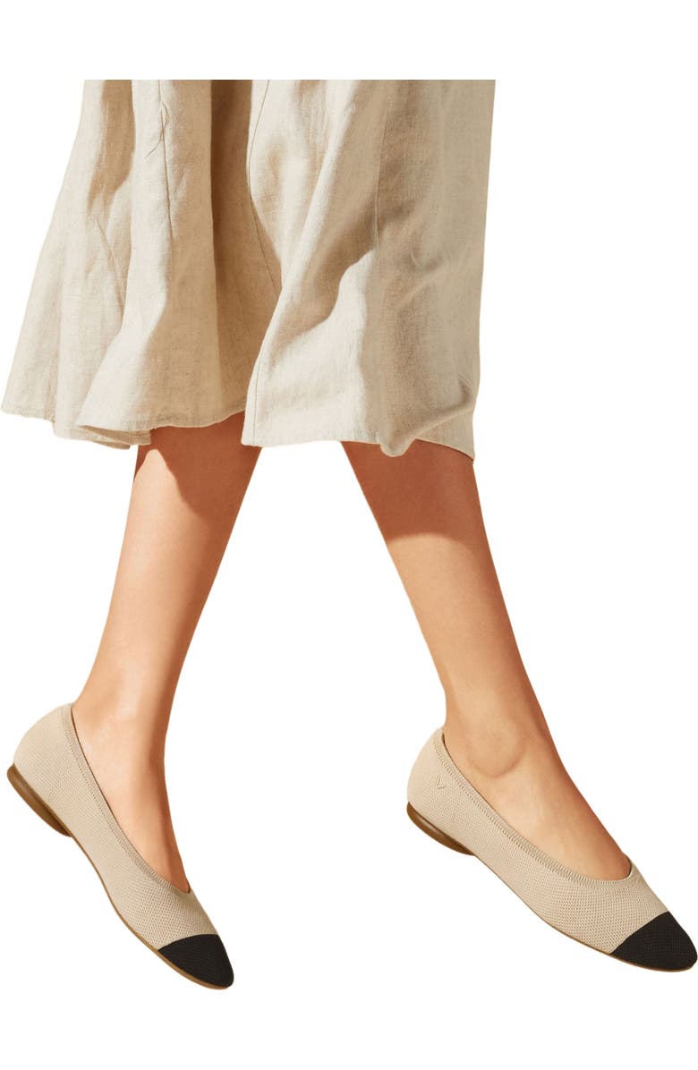 VIVAIA Almond-Toe Ballet Flats, Alternate, color, Almond & Black