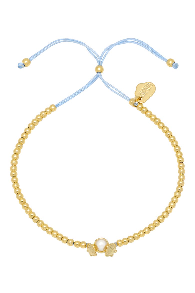 Scallops & Faux Pearl Bracelet, Alternate, color, GOLD