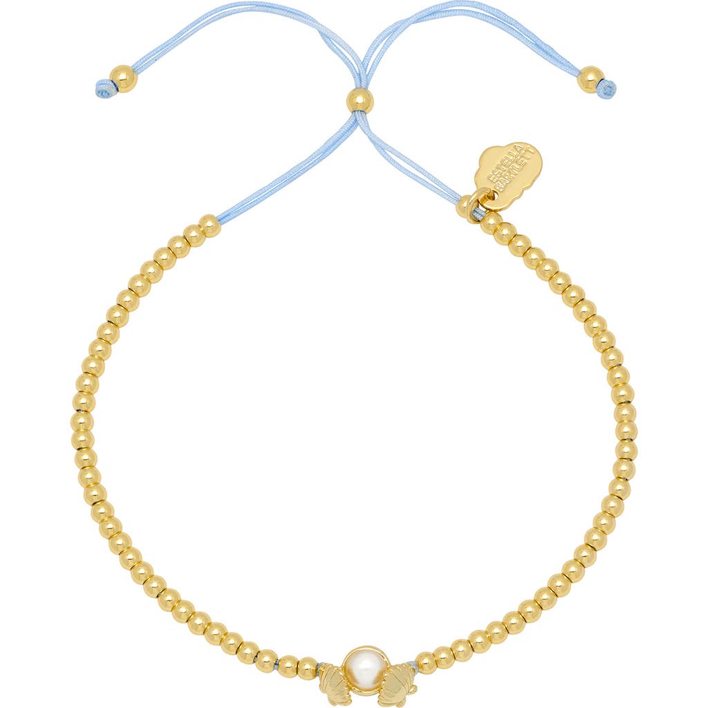 Estella Bartlett Scallops & Faux Pearl Bracelet In Gold