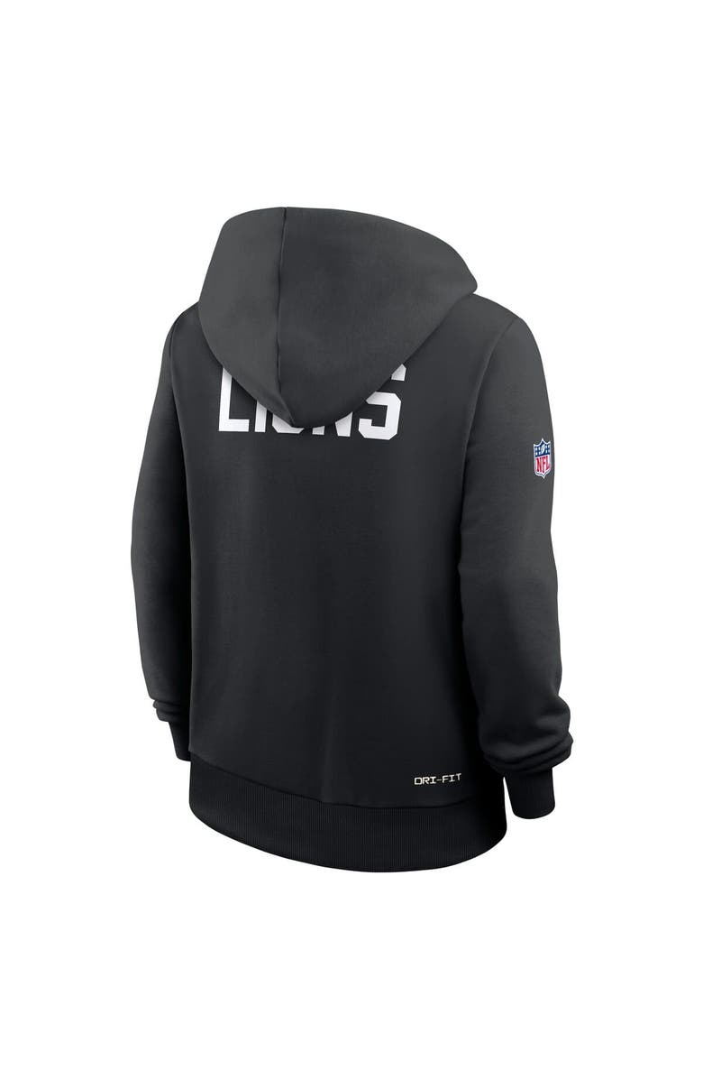 Nike Women's Nike Black Detroit Lions Throwback Sideline Standard Issue Dri-FIT Hoodie, Alternate, color, Black