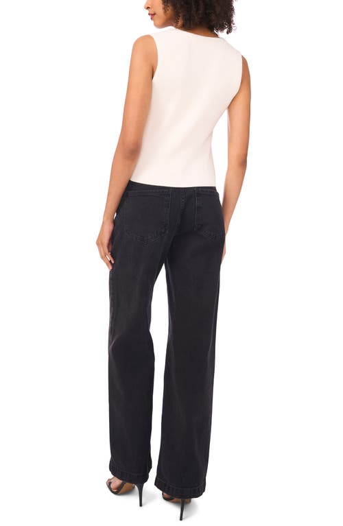 1.state Knit Button-up Vest In White