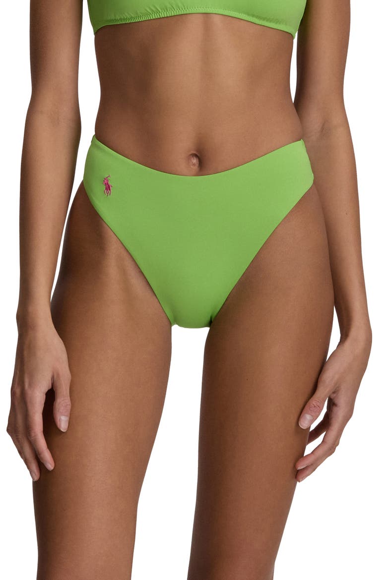 Modern High Cut Bikini Bottoms, Main, color, RIVIERA GREEN