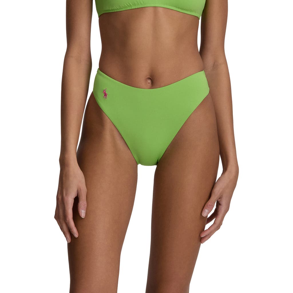 Polo Ralph Lauren Modern High Cut Bikini Bottoms In Green